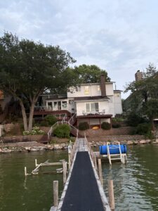 Lakeside deck overlooking Clear Lake at 3646 240th St in Clear Lake, IA